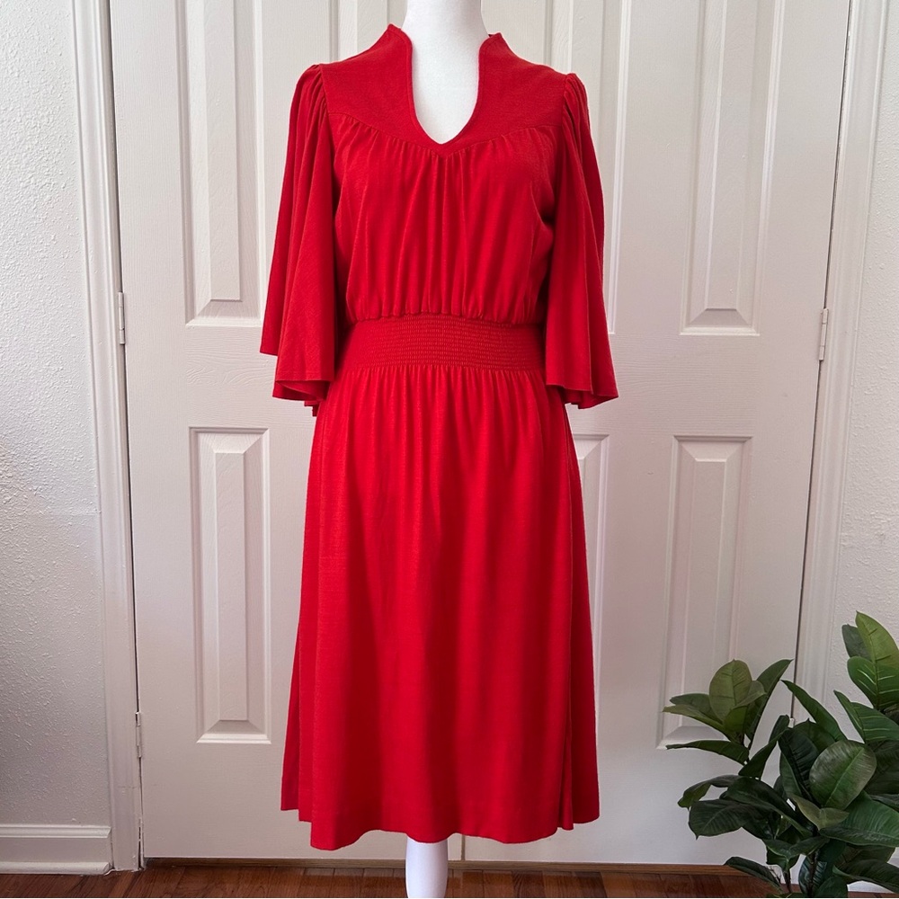 VTG 70's Rags by Kressandra San Francisco Rust Wool Fit & Flare Dress | Size 7